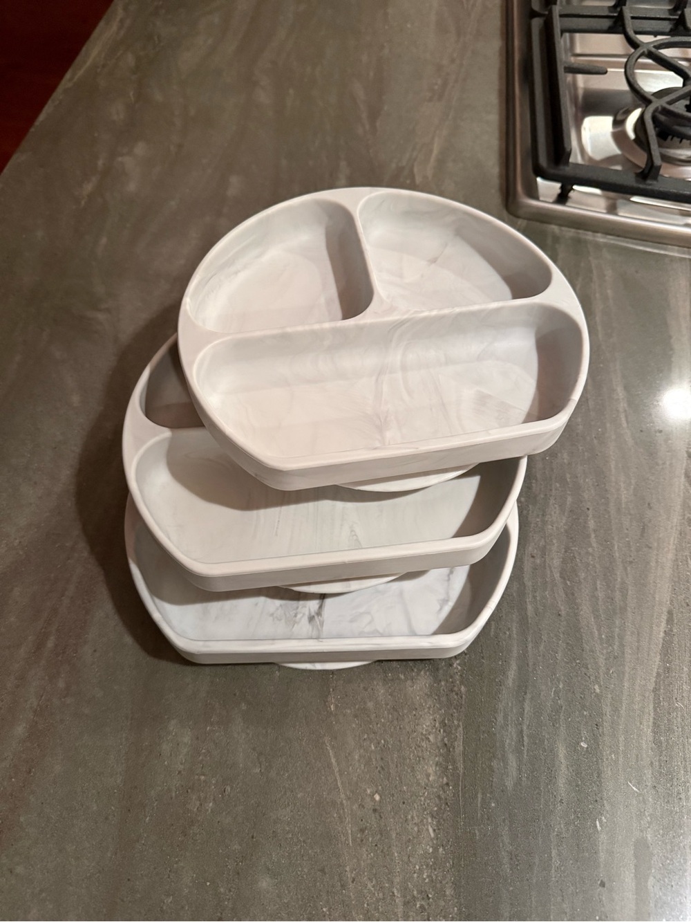 Bumkins Baby Silicone Grip Dish in Marble